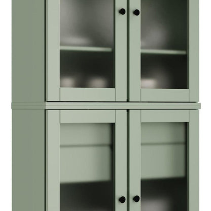 72" Sage Solid Wood Four Door Two Drawer Pantry Or Storage Closet HomeRoots