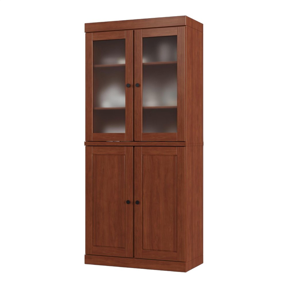 72" Coffee Solid Wood Four Door Pantry Or Storage Closet HomeRoots