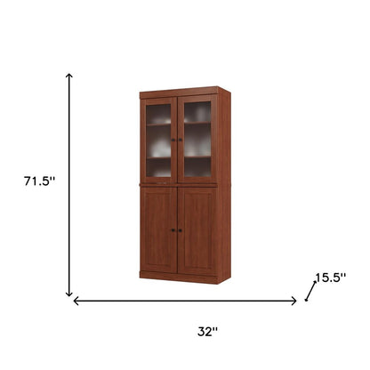 72" Coffee Solid Wood Four Door Pantry Or Storage Closet HomeRoots