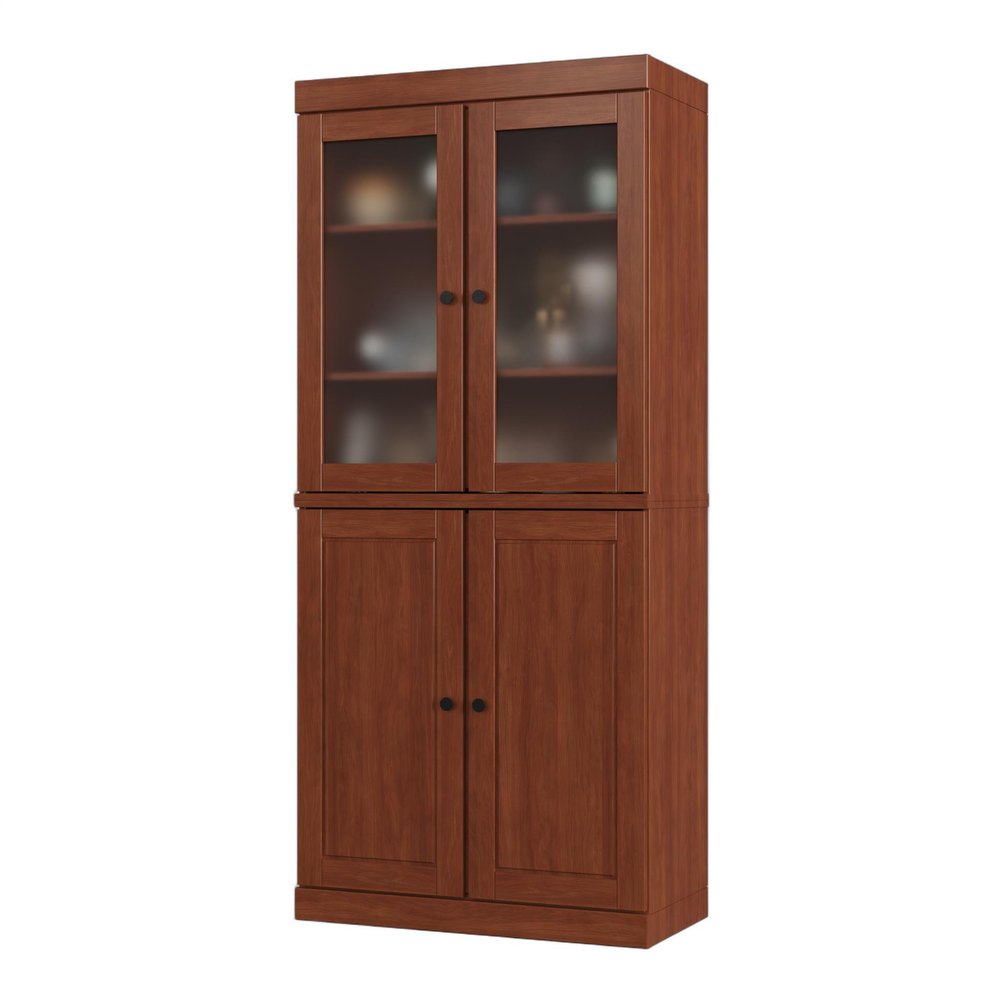 72" Coffee Solid Wood Four Door Two Drawer Pantry Or Storage Closet — view 2