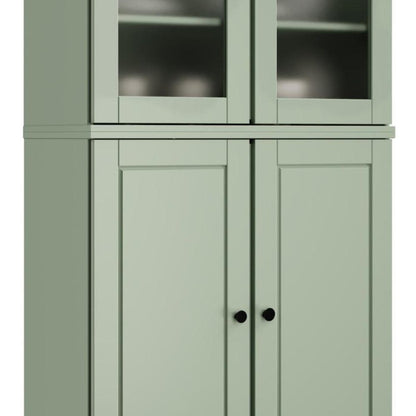72" Sage Solid Wood Four Door Two Drawer Pantry Or Storage Closet HomeRoots