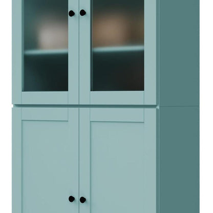 72" Aqua Solid Wood Four Door Pantry Or Storage Closet