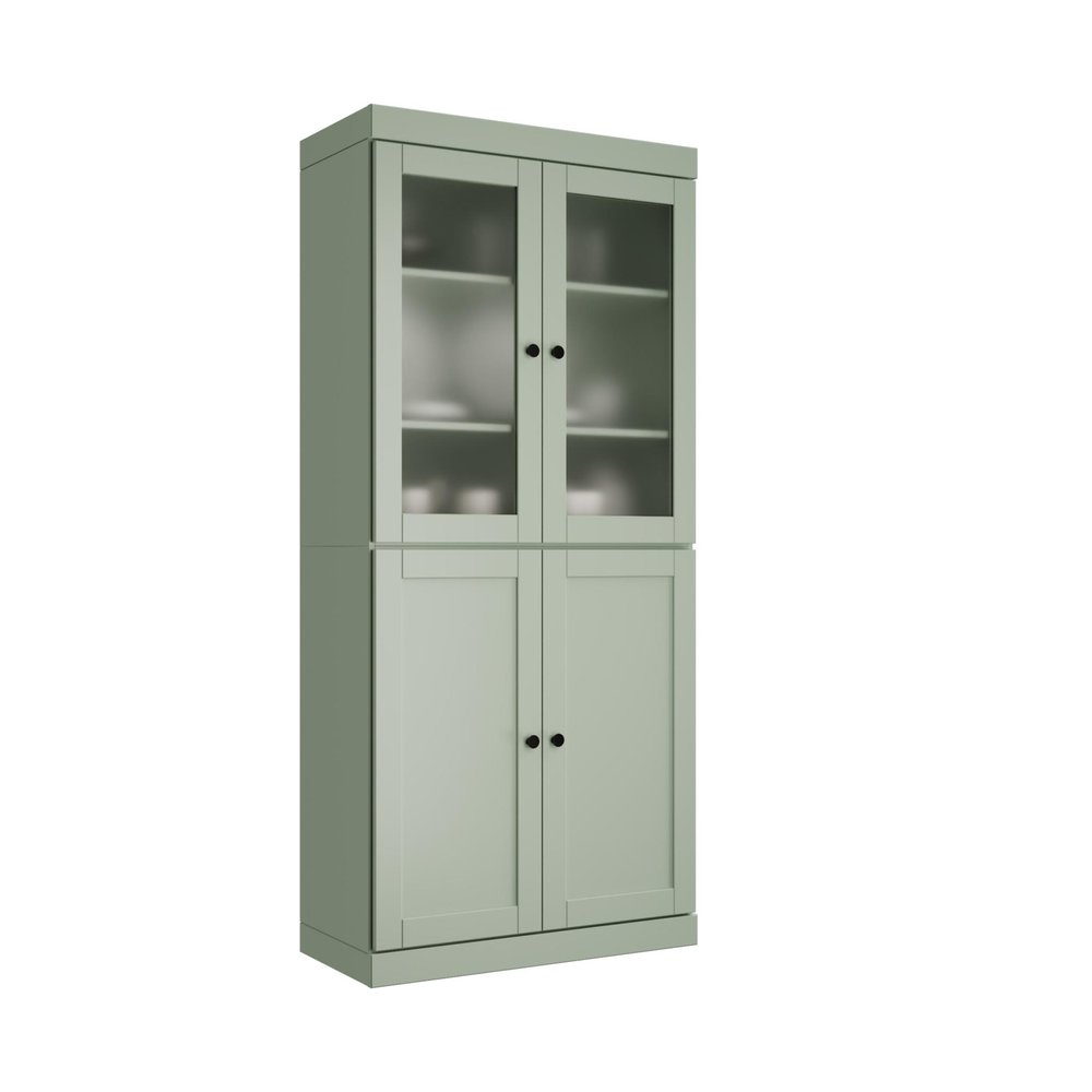 72" Sage Solid Wood Four Door Pantry Or Storage Closet — view 1