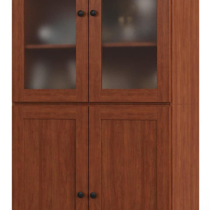 72" Coffee Solid Wood Four Door Two Drawer Pantry Or Storage Closet HomeRoots