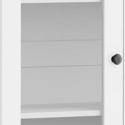 72" White Solid Wood Four Door Pantry Or Storage Closet