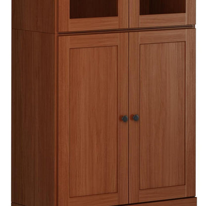 72" Coffee Solid Wood Four Door Pantry Or Storage Closet HomeRoots