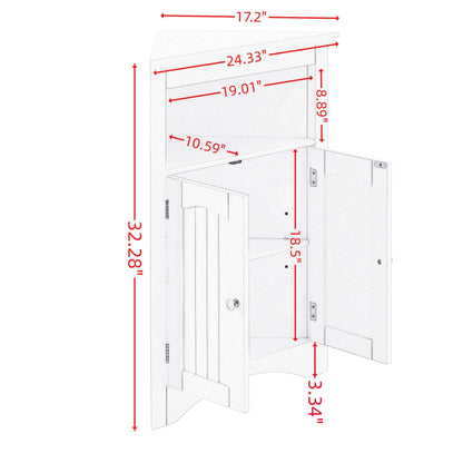 sideboard cabinet corner cabinet Bathroom Floor Corner Cabinet with Doors and Shelves Kitchen - FurniFindUSA