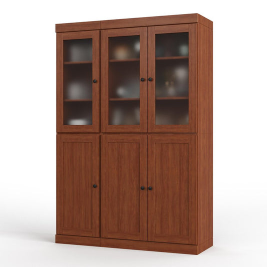 72" Coffee Solid Wood Six Door Two Drawer Pantry Or Storage Closet HomeRoots