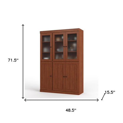 72" Coffee Solid Wood Six Door Two Drawer Pantry Or Storage Closet HomeRoots