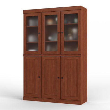 72" Coffee Solid Wood Six Door Two Drawer Pantry Or Storage Closet HomeRoots