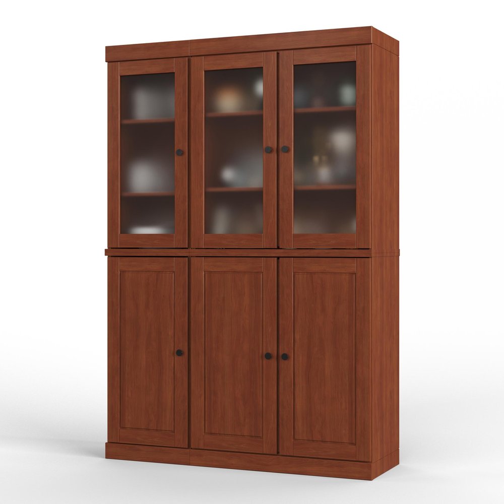 72" Coffee Solid Wood Six Door Two Drawer Pantry Or Storage Closet — view 1