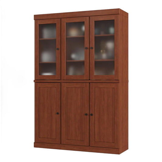72" Coffee Solid Wood Six Door Two Drawer Pantry Or Storage Closet HomeRoots