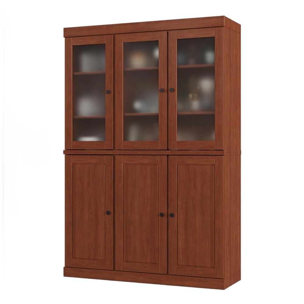 72" Coffee Solid Wood Six Door Two Drawer Pantry Or Storage Closet HomeRoots