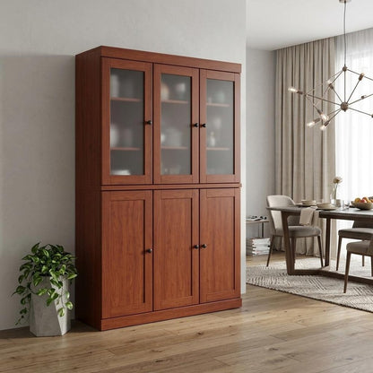 72" Coffee Solid Wood Six Door Two Drawer Pantry Or Storage Closet HomeRoots