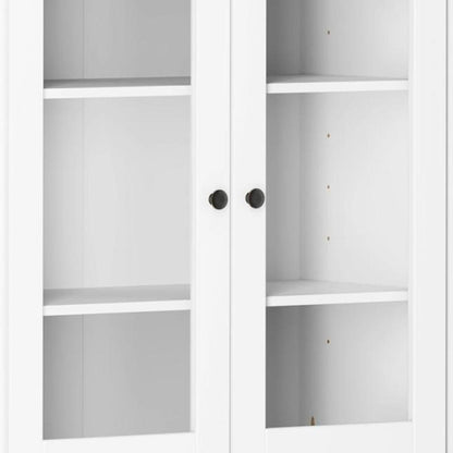 72" White Solid Wood Six Door Two Drawer Pantry Or Storage Closet HomeRoots