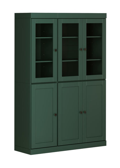 72" Green Solid Wood Six Door Two Drawer Pantry Or Storage Closet
