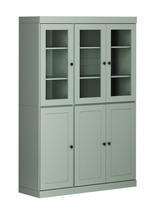 72" Sage Solid Wood Six Door Two Drawer Pantry Or Storage Closet HomeRoots