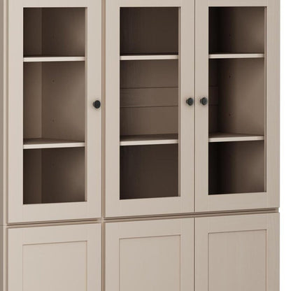 72" Beige Solid Wood Six Door Two Drawer Pantry Or Storage Closet HomeRoots