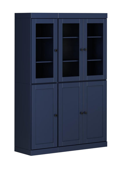 72" Navy Blue Solid Wood Six Door Two Drawer Pantry Or Storage Closet HomeRoots