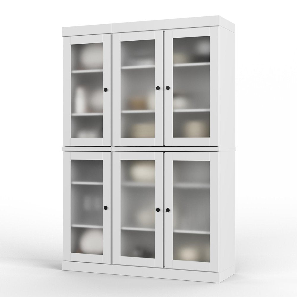 72" White Solid Wood Six Door Pantry Or Storage Closet HomeRoots