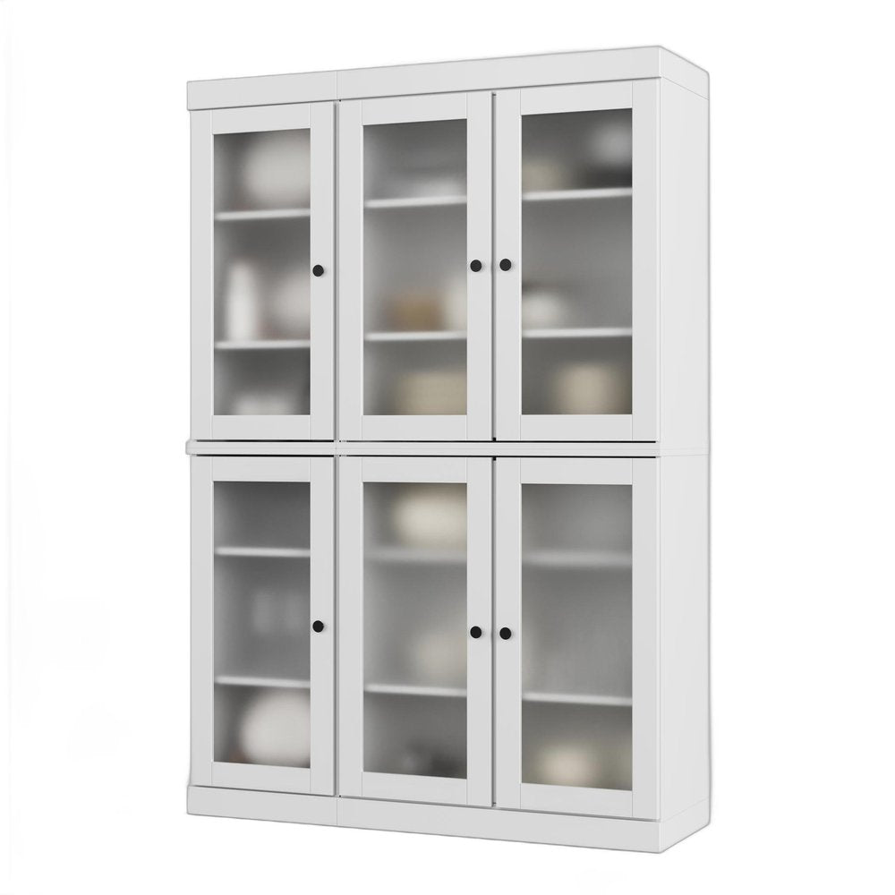 72" White Solid Wood Six Door Pantry Or Storage Closet — view 2