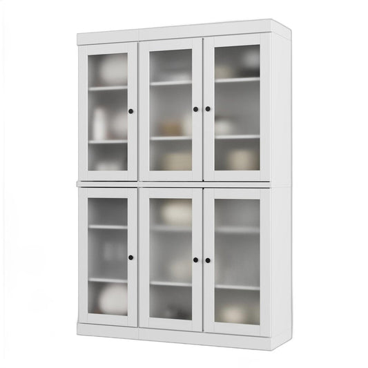 72" White Solid Wood Six Door Pantry Or Storage Closet HomeRoots