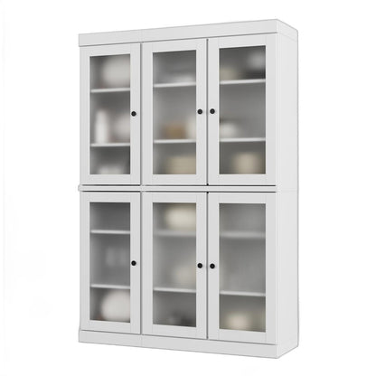 72" White Solid Wood Six Door Pantry Or Storage Closet