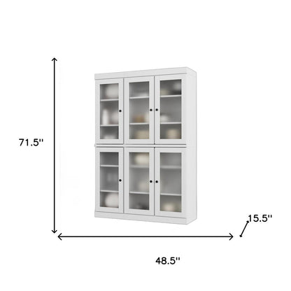 72" White Solid Wood Six Door Pantry Or Storage Closet HomeRoots