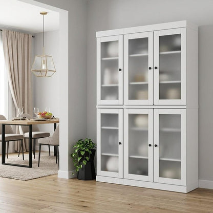 72" White Solid Wood Six Door Pantry Or Storage Closet HomeRoots