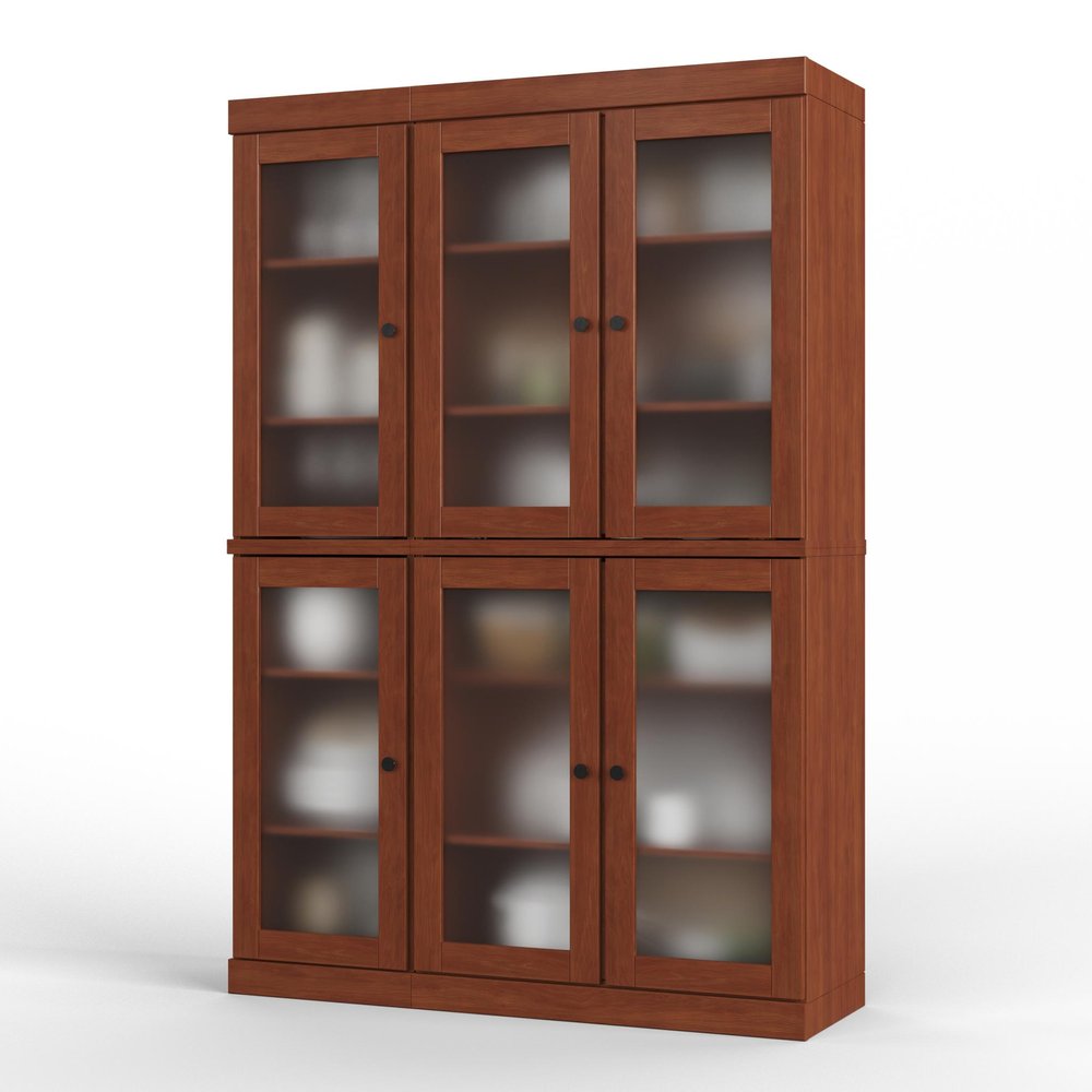 72" Coffee Solid Wood Six Door Pantry Or Storage Closet HomeRoots