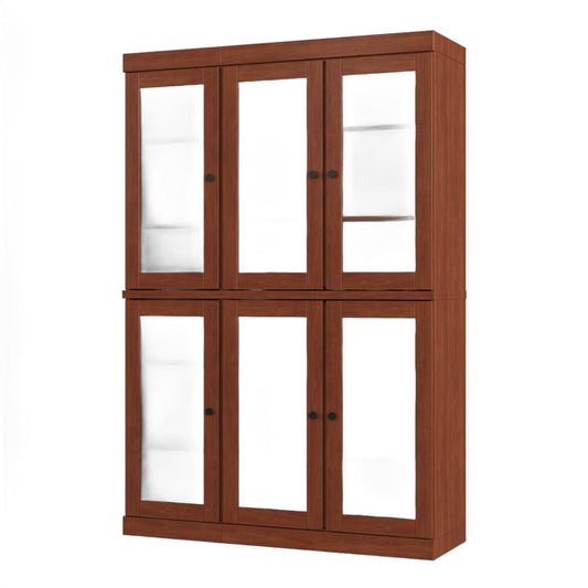 72" Coffee Solid Wood Six Door Pantry Or Storage Closet HomeRoots