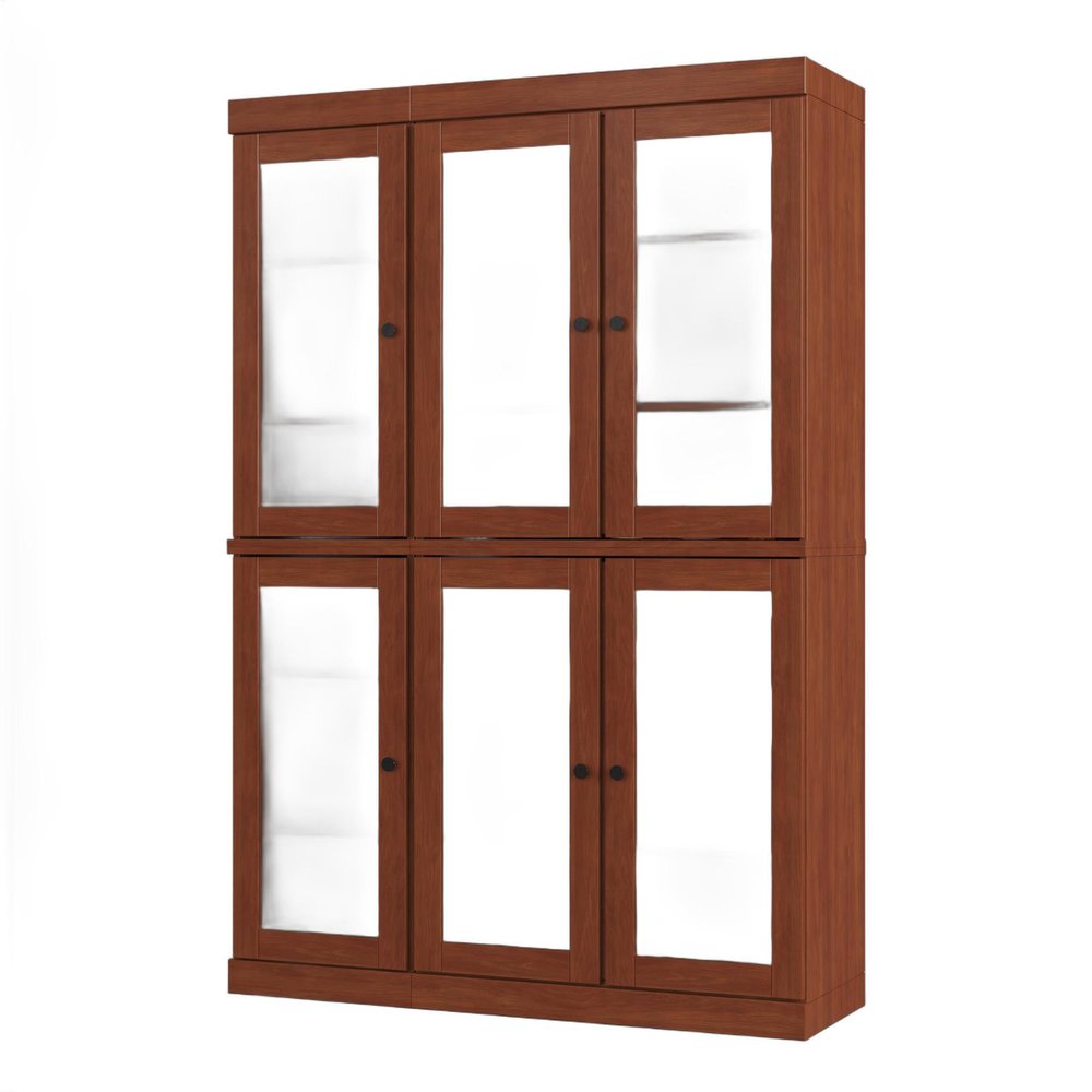 72" Coffee Solid Wood Six Door Pantry Or Storage Closet HomeRoots