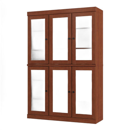 72" Coffee Solid Wood Six Door Pantry Or Storage Closet HomeRoots