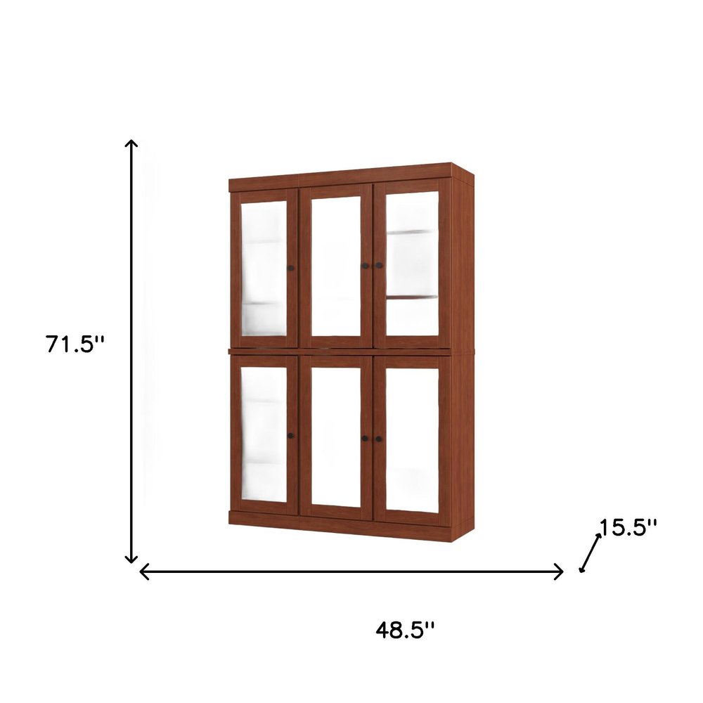 72" Coffee Solid Wood Six Door Pantry Or Storage Closet — view 3