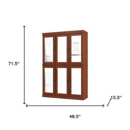 72" Coffee Solid Wood Six Door Pantry Or Storage Closet HomeRoots