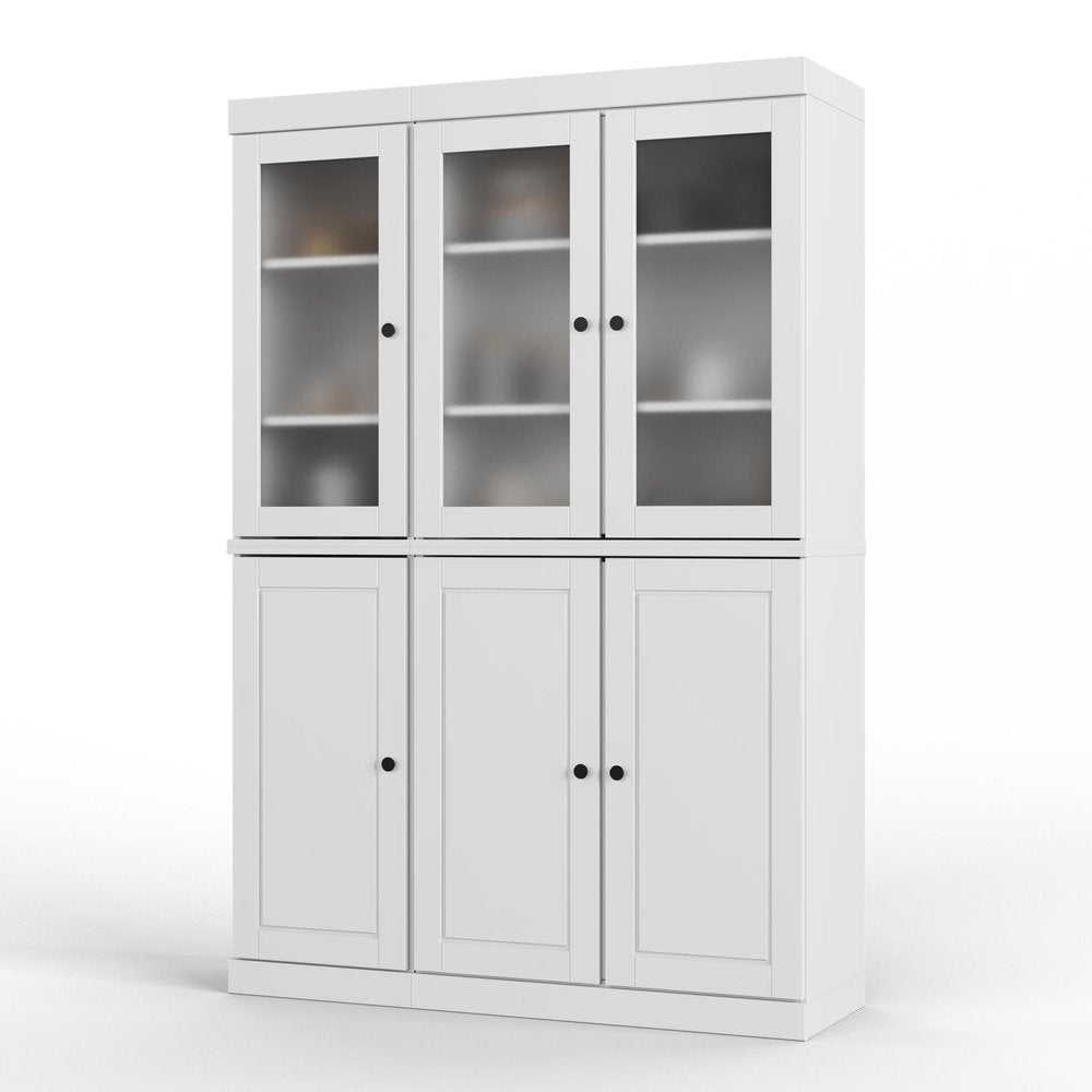 72" White Solid Wood Six Door Pantry Or Storage Closet HomeRoots