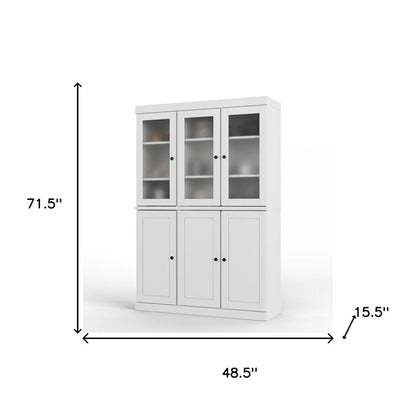 72" White Solid Wood Six Door Pantry Or Storage Closet HomeRoots