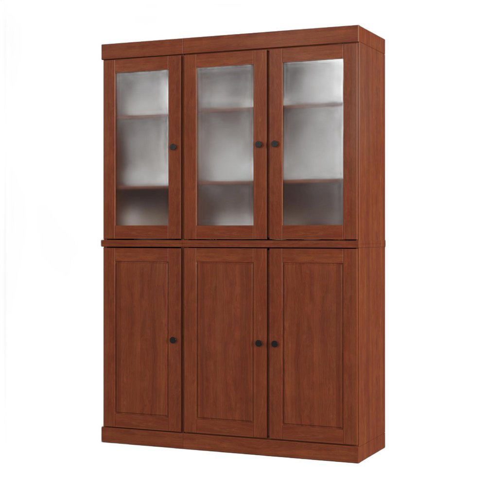72" Coffee Solid Wood Six Door Pantry Or Storage Closet HomeRoots