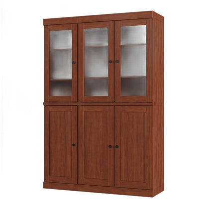 72" Coffee Solid Wood Six Door Pantry Or Storage Closet HomeRoots