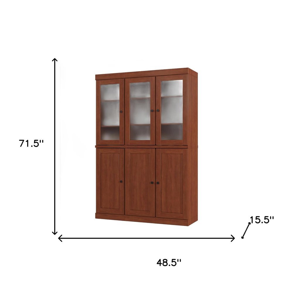 72" Coffee Solid Wood Six Door Pantry Or Storage Closet HomeRoots