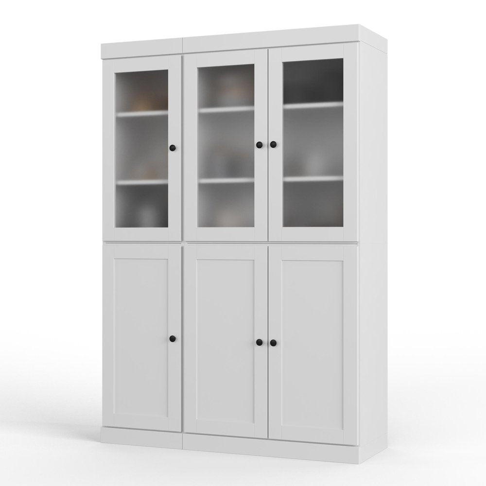 72" White Solid Wood Six Door Pantry Or Storage Closet — view 1