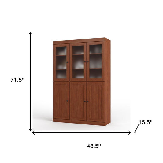 72" Coffee Solid Wood Six Door Pantry Or Storage Closet HomeRoots
