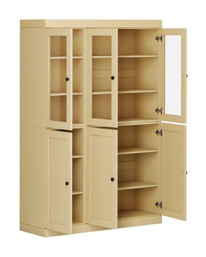 72" Yellow Solid Wood Six Door Pantry Or Storage Closet HomeRoots