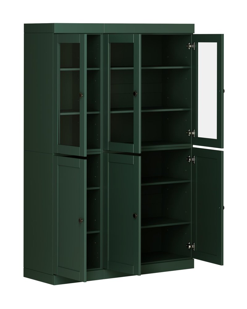 72" Green Solid Wood Six Door Pantry Or Storage Closet HomeRoots