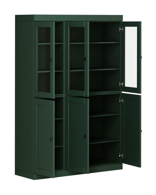 72" Green Solid Wood Six Door Pantry Or Storage Closet HomeRoots