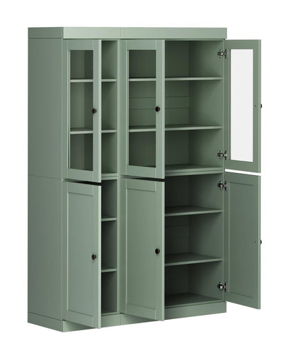 72" Sage Solid Wood Six Door Pantry Or Storage Closet