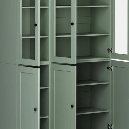 72" Sage Solid Wood Six Door Pantry Or Storage Closet