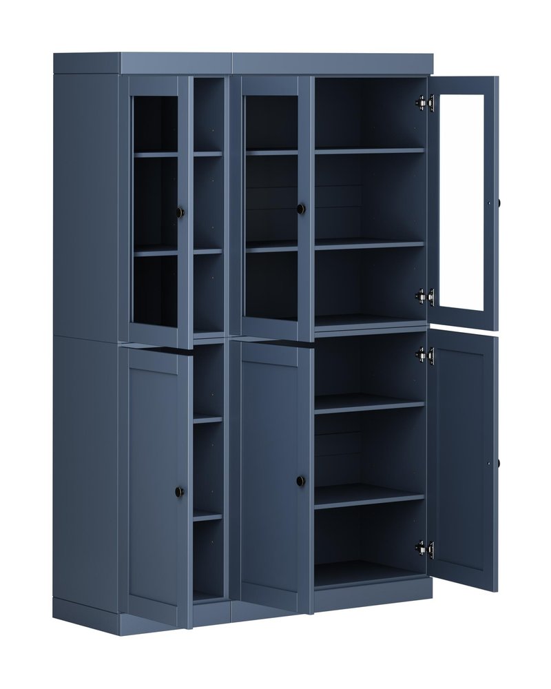 72" French Blue Solid Wood Six Door Pantry Or Storage Closet — view 2