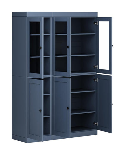 72" French Blue Solid Wood Six Door Pantry Or Storage Closet HomeRoots