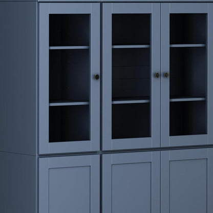 72" French Blue Solid Wood Six Door Pantry Or Storage Closet